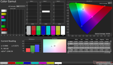 Beeldscherm P3 2D Kleurengamma: 84,9% dekking