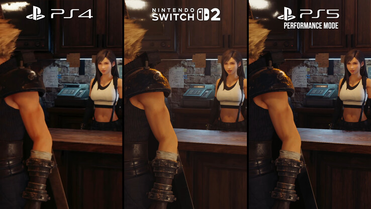 De meeste effecten zijn gunstig voor Nintendo Switch 2 in vergelijking met PlayStation 4, maar schaduwen en tekenafstand van lagere resolutie in vergelijking met PlayStation 5 spelen een rol. [Afbeelding gecrediteerd door Digital Foundry]