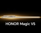 De Magic V5 in zijn geruchtmakende 'Silk Gold'-kleuroptie. (Afbeeldingsbron: Honor - bewerkt)