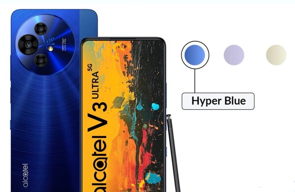 De Alcatel V3 Ultra zal verkrijgbaar zijn in drie kleuren, waaronder Hyper Blue. (Afbeeldingsbron: Flipkart)