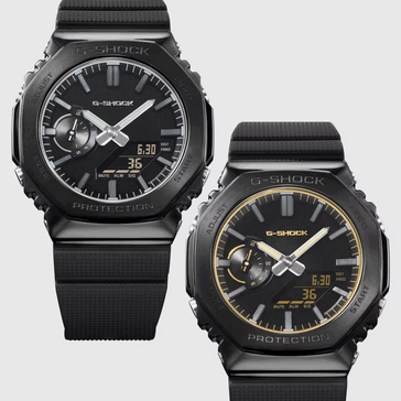 De G-Shock GM-2100LXB-1AJF en de GM-2100LXB-1A9JF (van links naar rechts)