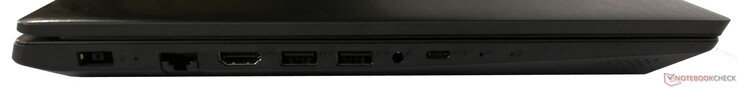 Linkerkant: stroomaansluiting, Gigabit Ethernet, HDMI, 2x USB 3.1 Gen1, 3.5 mm audiopoort, 1x USB 3.0 Type-C