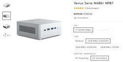 Minisforum Venus-serie NAB6, configuraties (bron: Minisforum)