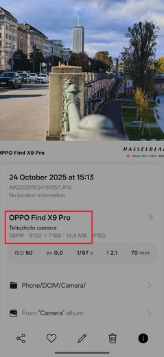 Het spreekt voor zich dat de afbeeldingsgrootte toeneemt. Hier is het 20MB vergeleken met ongeveer 6MB bij 12MP.