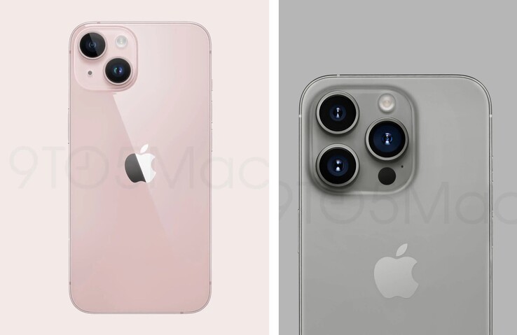 Renders van de iPhone 15 en iPhone 15 Pro. (Afb. bron: 9to5Mac)