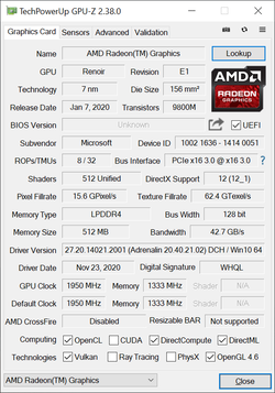 GPU-Z Radeon RX Vega 8