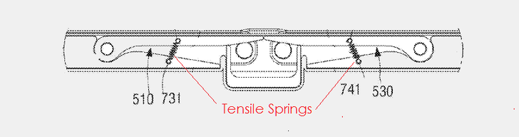 Samsung vouwbaar scharnier patent uit 2015. (Beeldbron: via PatentlyMobile)