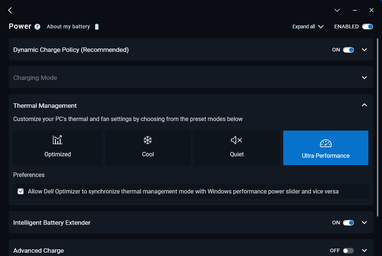 Dell Optimizer stroomprofielen