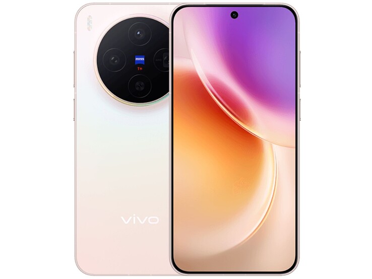 Voor- en achteraanzicht van Vivo X300 smartphone met cirkelvormige Zeiss-cameramodule en display met kleurverloop (Afbeelding bron: Vivo)