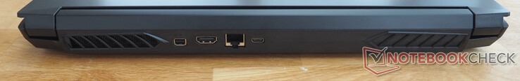 Achterkant: Mini DisplayPort, HDMI, RJ45 LAN, USB-C 3.1 Gen 2 incl. DisplayPort