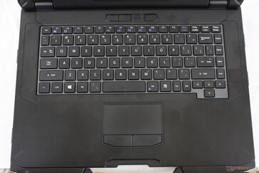 Verwijderbaar chiclet-toetsenbord. De toetssymbolen zijn gedrukt, zodat de optionele achtergrondverlichting niet door de symbolen heen schijnt