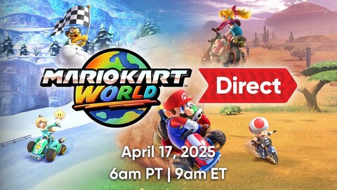 Afgebeeld: Aankondiging voor de Mario Kart World Direct op 17 april (Afbeelding Bron: Met dank aan Nintendo via Nintendo 2 Direct)