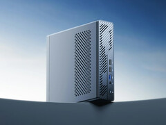 De MS-01 SE kan worden uitgerust met maximaal 64 GB DDR4-RAM. Afgebeeld: een promotiefoto waarop de voorkant van de mini-pc te zien is.
