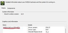 Een screenshot van het GPU-tabblad van Nvidia in de sectie Systeeminformatie in het Nvidia-configuratiescherm onder Windows 11. (Afb. Bron: Windows Screen Capture)