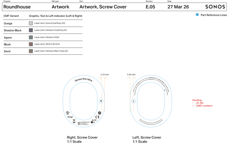 FCC-registratie van de Sonos Ace Ultra.
