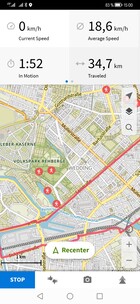 Gemiddelde snelheid van 18,6 km/u (11,6 mph)