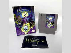 Cover art voor de NES-cartridge en handleiding van The Trial of Kharzoid (bron: Hombrew Factory)