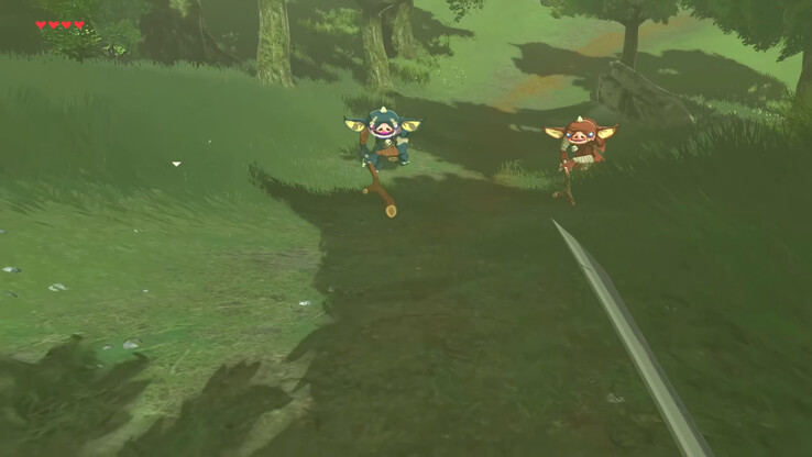 De Breath of the Wild BetterVR mod ondersteunt nog steeds gevechten in first-person, inclusief de kenmerkende schildparries van BOTW. (Afbeelding Bron: Crementif)