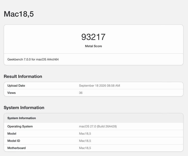 Geekbench-resultaten tonen indrukwekkende prestaties van de 12-core Apple M6 GPU