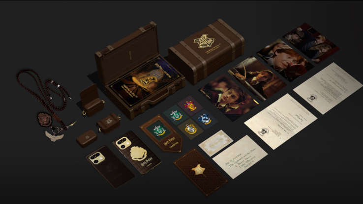 De realme 16 Pro Harry Potter Edition is verpakt in een op maat gemaakte geschenkdoos die is ontworpen als een 1:1-replica van de iconische koffer van Harry Potter.
