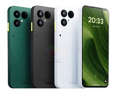 De Fairphone 6 zal naar verluidt verkrijgbaar zijn in drie kleuren, waaronder Forest Green en Cloud White. (Afb. bron: Winfuture)