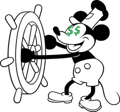 Disney verhoogt de prijzen van zijn streamingdiensten opnieuw, slechts een jaar na de laatste prijsverhoging. Mickey Mouse afgebeeld. (Afbeelding: Steamboat Willy van Disney [in publiek domein] w/bewerkingen)
