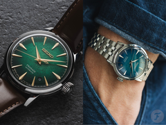 De Seiko Presage Cocktail Time HCB002J (links) en de HCB001J (rechts), zoals afgebeeld.
