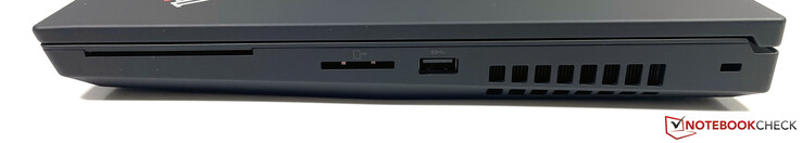 Rechterzijde: SmartCard-lezer, SD-lezer, USB-A (3.2 Gen.1), Kensington