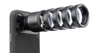 Er kunnen een of meer macro-adapters met 2x vergroting worden toegevoegd (Afb. bron: ShiftCam)