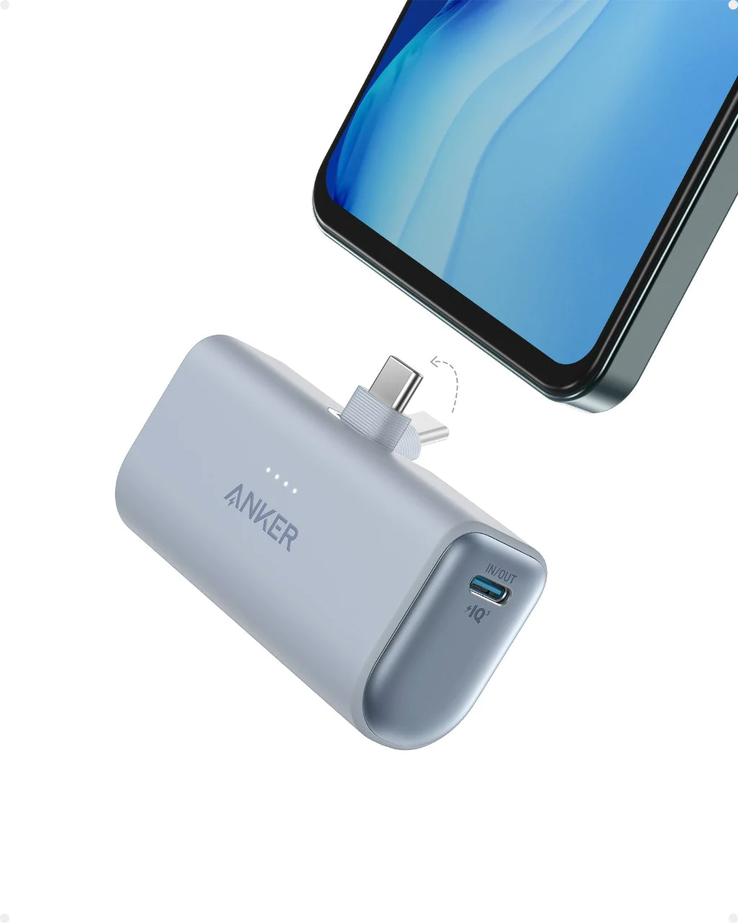 De Anker Nano Power Bank (22,5 W, ingebouwde USB-C-aansluiting). (Afbeeldingsbron: Anker)