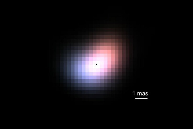 Een gereconstrueerd beeld van de schijf rond Beta Canis Minoris (Afbeeldingsbron: Yoo Jung Kim/UCLA)