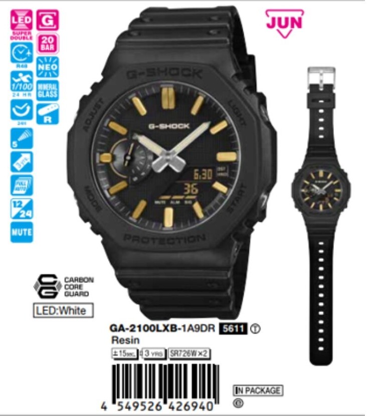 Het Casio G-Shock GA-2100LXB-1A9 horloge