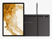 De Galaxy Tab S9 FE Plus in een van de vier vermeende lanceringskleuren. (Afbeeldingsbron: @OnLeaks & WolfofTablet)