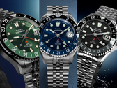 De Timex Deepwater Meridian 200 Automatic GMT-modellen in zwart (TW2Y63900), blauw (TW2Y64000) en groen (TW2Y64100).