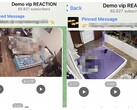 Screenshots van de Telegram-groep tonen camerabeelden van slaapkamers die te koop staan