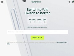 De Fairphone 6 zou op 25 juni om 11 uur CET aangekondigd kunnen worden (Screenshot van: Fairphone.com).