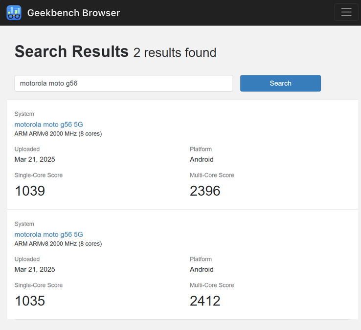 (Afbeeldingsbron: Geekbench)