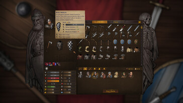 Een afbeelding die een inventaris in Battle Brothers toont.