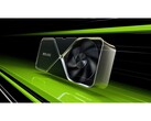 Een promotionele afbeelding voor de RTX 4090 grafische kaart van Nvidia tegen een zwarte en groene achtergrond. (Afbeelding Bron: Nvidia)
