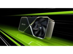 Een promotionele afbeelding voor de RTX 4090 grafische kaart van Nvidia tegen een zwarte en groene achtergrond. (Afbeelding Bron: Nvidia)