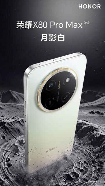 De Honor X80 Pro Max in Moonlight White.