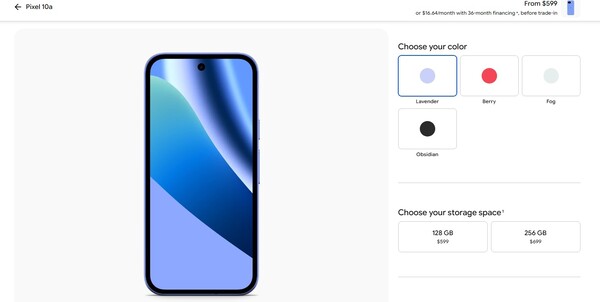 De nieuwe prijs van de Pixel 10a is nu van kracht in de Google Store en op Amazon.