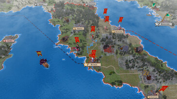 Afbeelding: Een screenshot van de gameplay uit Aggressors: Ancient Rome.