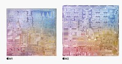 M2 heeft 25% meer transistors dan de M1. (Beeldbron: Apple)