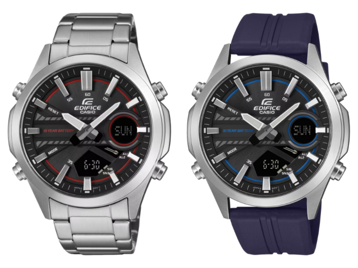 De Casio Edifice EFV-C120D-1A4 (links) en EFV-C120P-1A2 (rechts) horloges. (Afbeeldingsbron: Casio)