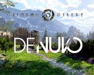 Banner voor Crimson Desert met Denuvo-logo wordt getoond
