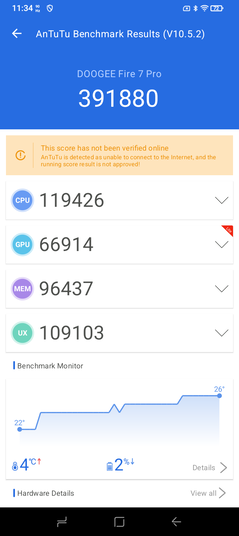 AnTuTu 10-prestatietest (Afbeeldingsbron: Screenshot - Sergey Tarasov - Notebookcheck)