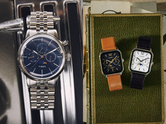 De Timex Marlin Moon Phase 40mm (links) en de MTP-M305L horloges (rechts), afgebeeld. (Afbeeldingsbron: Timex/Casio)