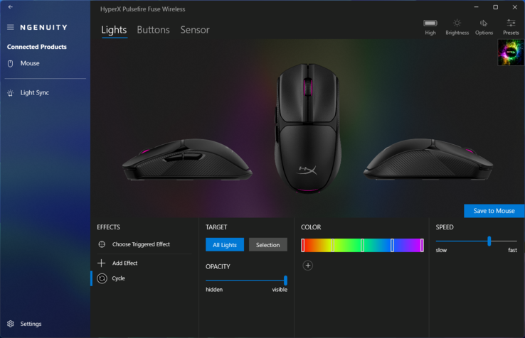 HyperX Ngenuity app: RGB-effecten
