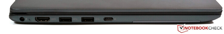 Links: Voeding, HDMI 1.4b, 2x USB-A 3.1 Gen.1, USB-C 3.1 Gen 1 (DisplayPort, opladen)